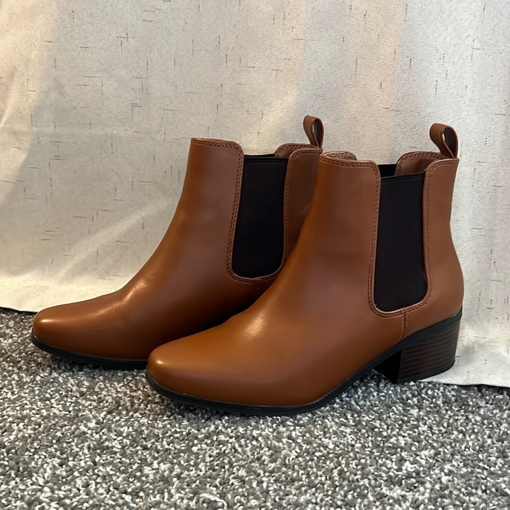 A New Day camel block heel boots